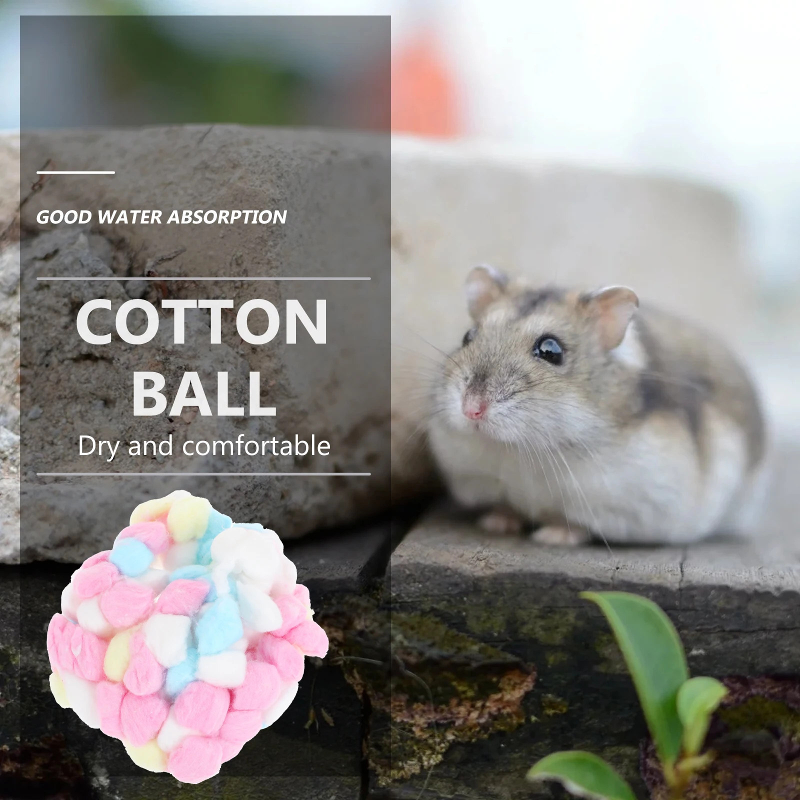 

300pcs Hamsters Colored Soft Warm Pet Nesting Bedding For Small Animals Winter Cushions Hamsters Cotton Balls Pet Winter
