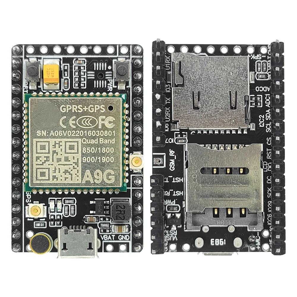 Pudim a9g módulo de placa de desenvolvimento gps bds posicionamento de modo duplo gsm gprs placa de desenvolvimento multifuncional interface spi adc
