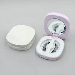 Double Lattice False Eyelash Storage Box with Mirror Can Accommodate One Pair False Eyelash Packaging Box Beauty Storage Product