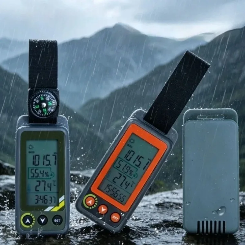 Digital Hygrometer Thermometer Portable Multi-functional LCD Weather Station Sensor for Waterproof Outdoor Humidity Meter