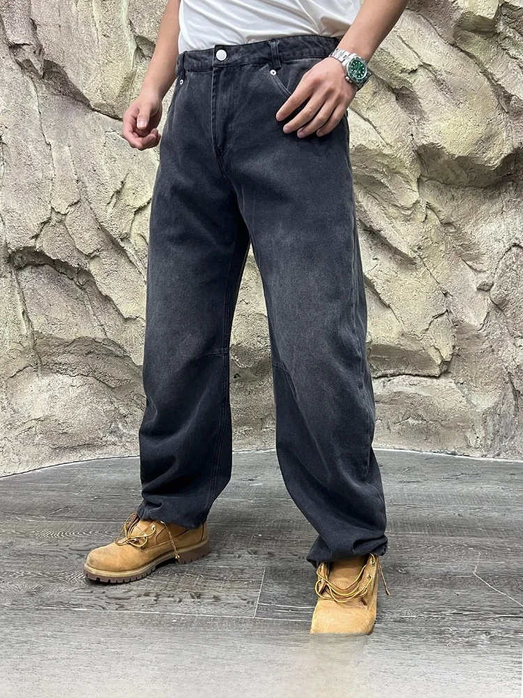 

Slim Fit Vintage Washed Straight Leg Men's Jeans Spring Casual Comfortable Breathable Standard Size Blue Denim Pants