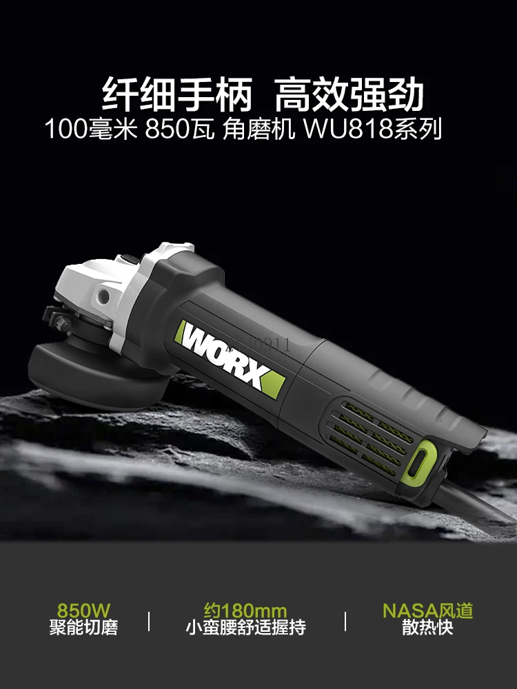 Electric Angle Grinder WU800 Small Handheld Cutting and Polishing Hand Grinder
