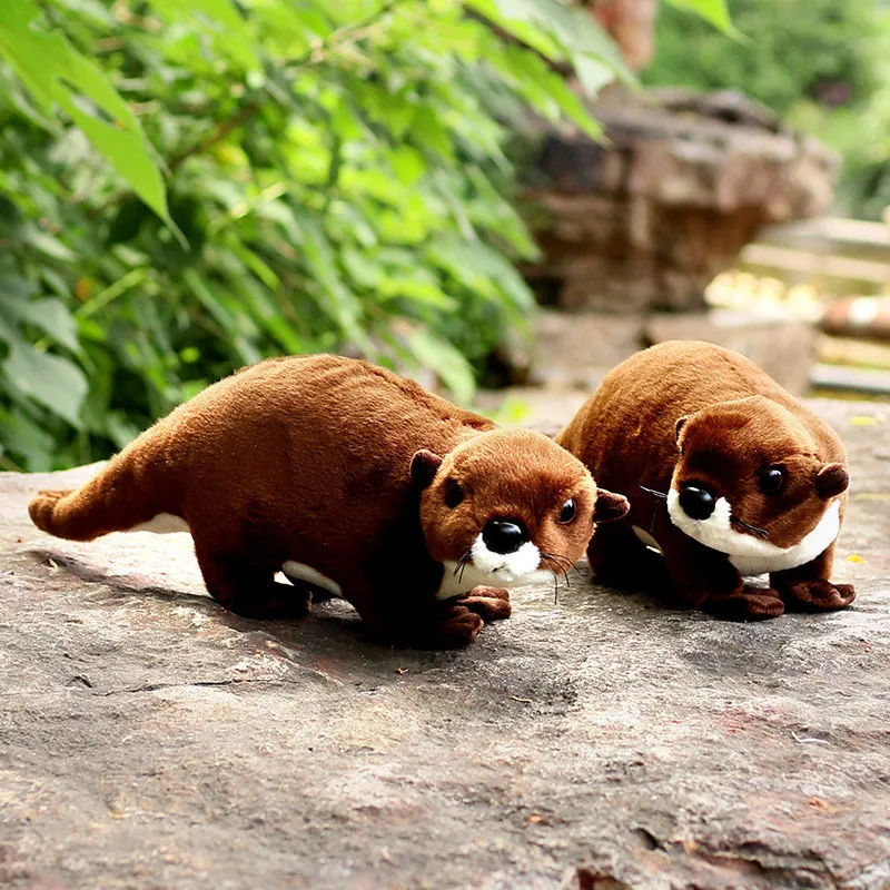 Reallife Lontra Peluche Realistico Farcito Animale Selvatico Carino Morbido Bambola Belle Lontre Giocattoli Decorazione Della Camera di Alta Qualità Regalo Per I Bambini