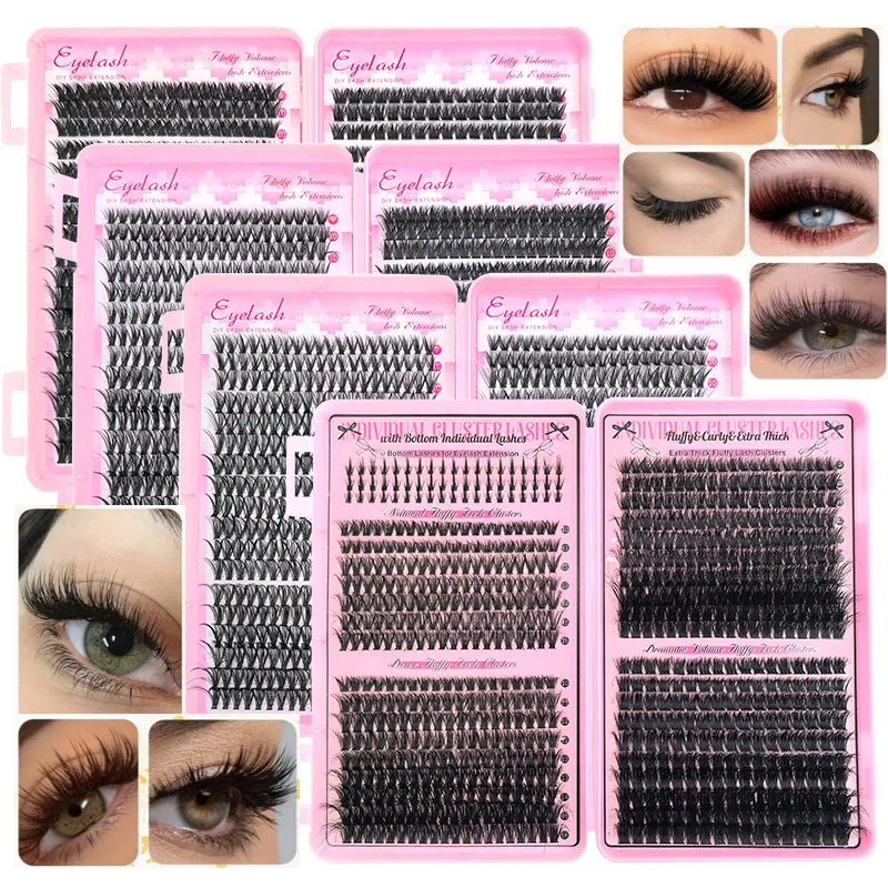 Estensione ciglia finte Lunghezza mista 9-16 mm Cluster ciglia fai da te Naturali, dense, spesse, extra spesse, DrammaticStyles (30D40D80D100D)