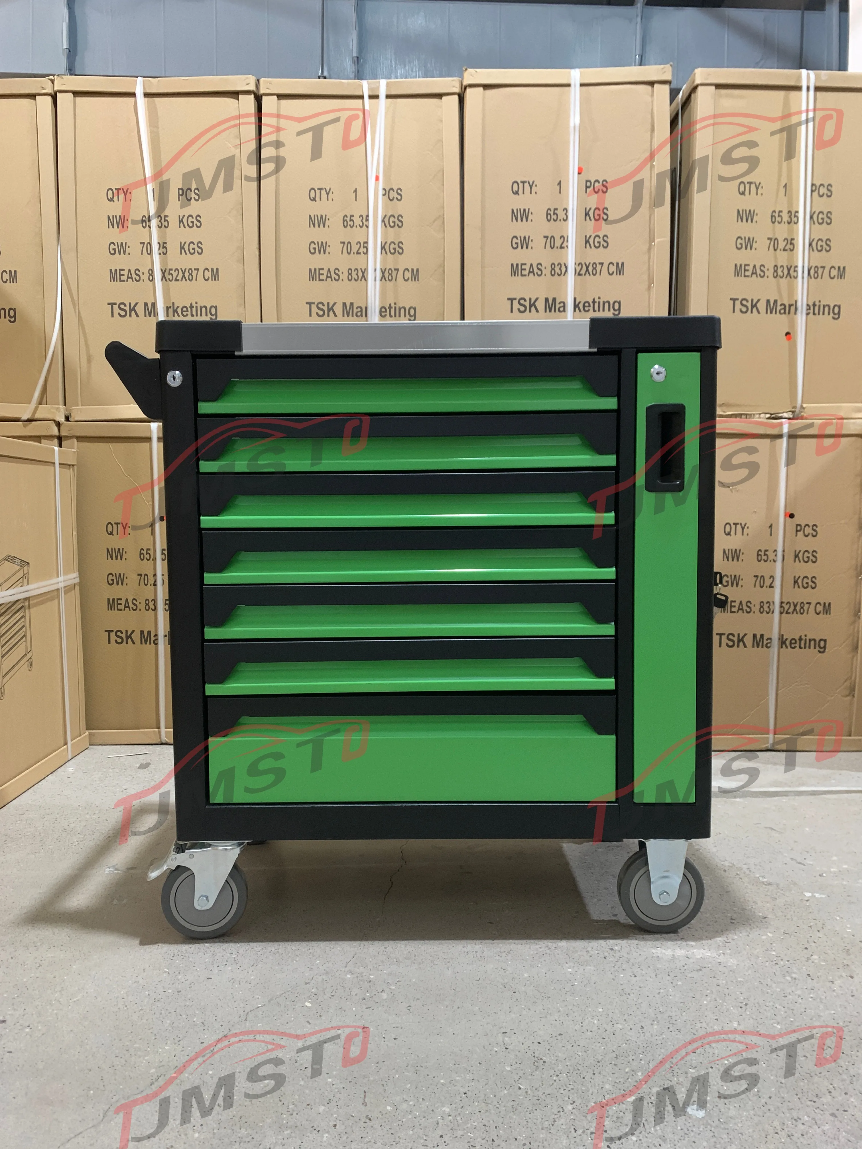 Green Classic Floor-standing Tool Cart Repair Dedicated 200 Pcs Tool Set Impact Sockets Ratchet Wrench Torque Wrench SPCC Steel