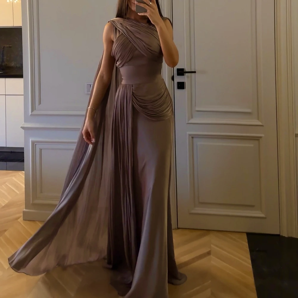 Fashionable Pleated Ribbon Satin Evening Gown For Women Sleeveless Elegant Prom Dress Spring Summer S-2XL On Sale Dancing Wear