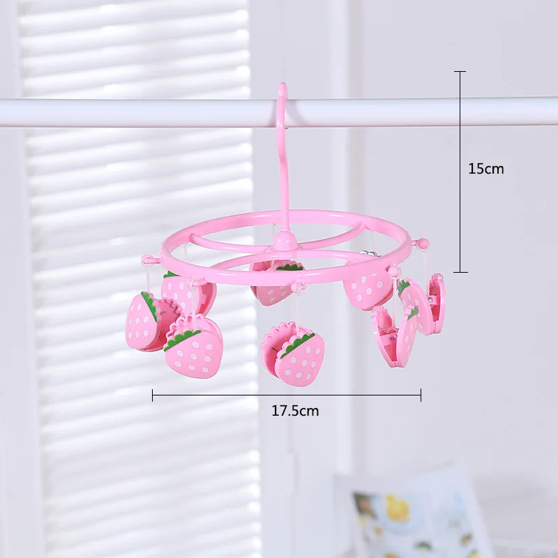 Clothes Drying Hanger 8Clips Creative Windproof Clothing Rack Underwear/Sock/Lingerie/Bras Airer for Laundry Adults Baby Clothes