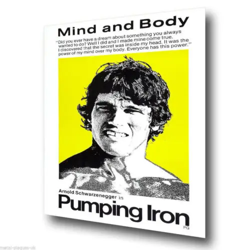 PUMPING IRON Film SIGN METAL WALL PLAQUE art print poster