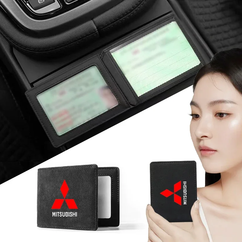

Portable Car Driver License Holder PU Leather Card Bag Interior Accessories for Mitsubishi Outlander Lancer Pajero ASX L200 Xpan