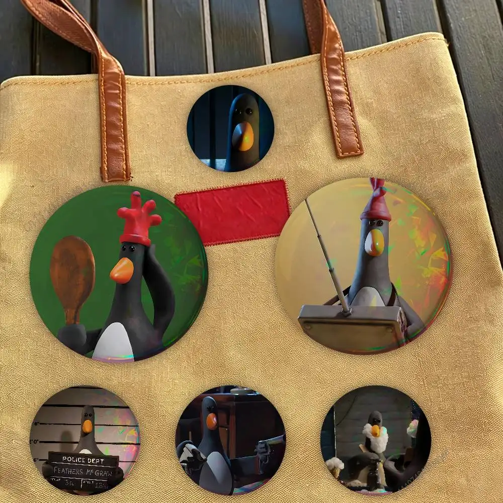 W-Wallace and Gromit Penguin Badges Personalized Handmade Round Brooches Pins Accessory 25mm 75mm 44mm 58mm 32mm
