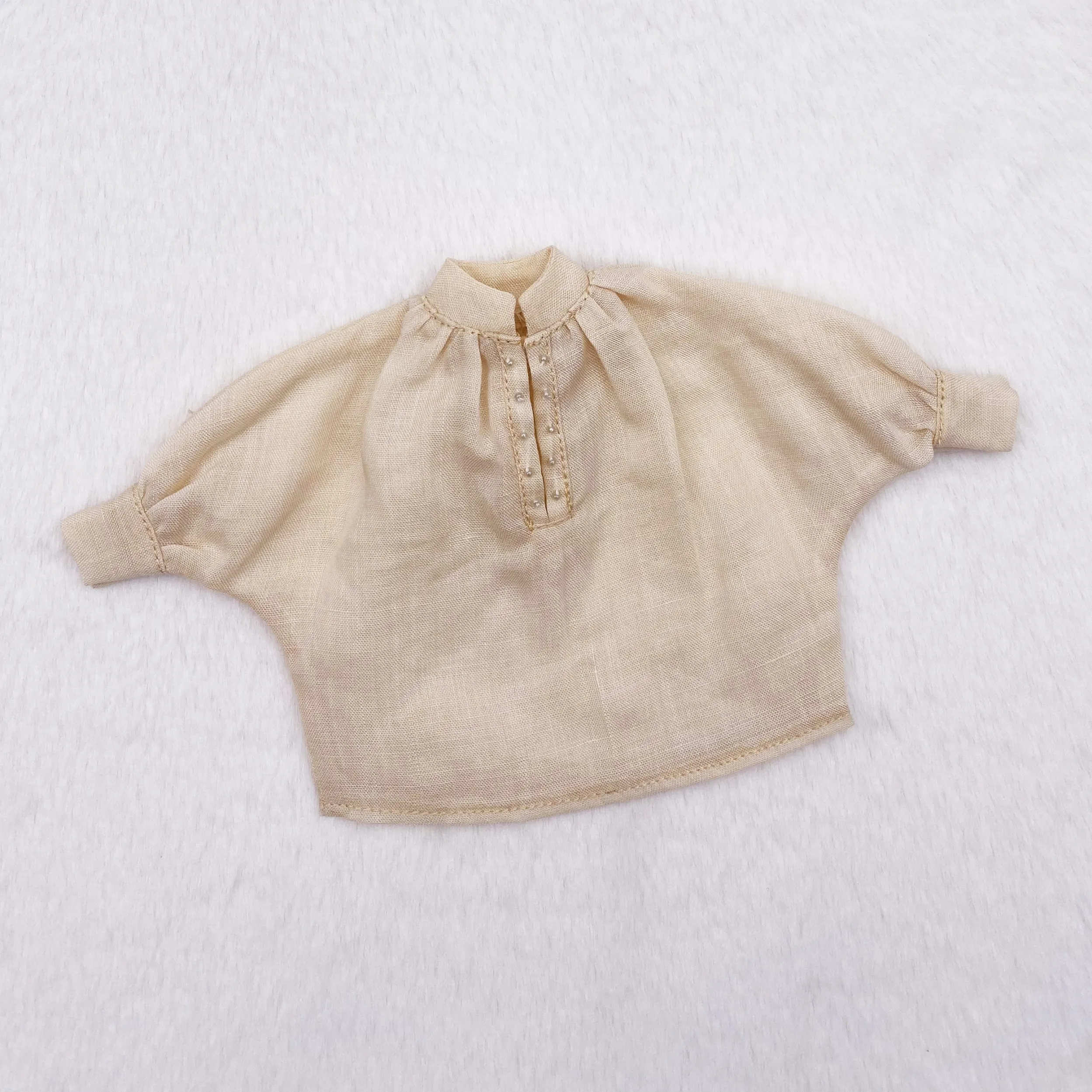 2026 Dula Doll Clothes dress Champagne linen plunge V dress for Blythe ob24 ob22 Licca JerryB 1/6  Doll