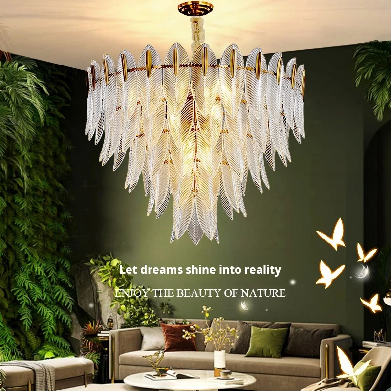 

Living Room Chandelier Crystal Light Luxury 2024 New French Atmosphere Deluxe Restaurant Light Creative Personality Duplex Apart