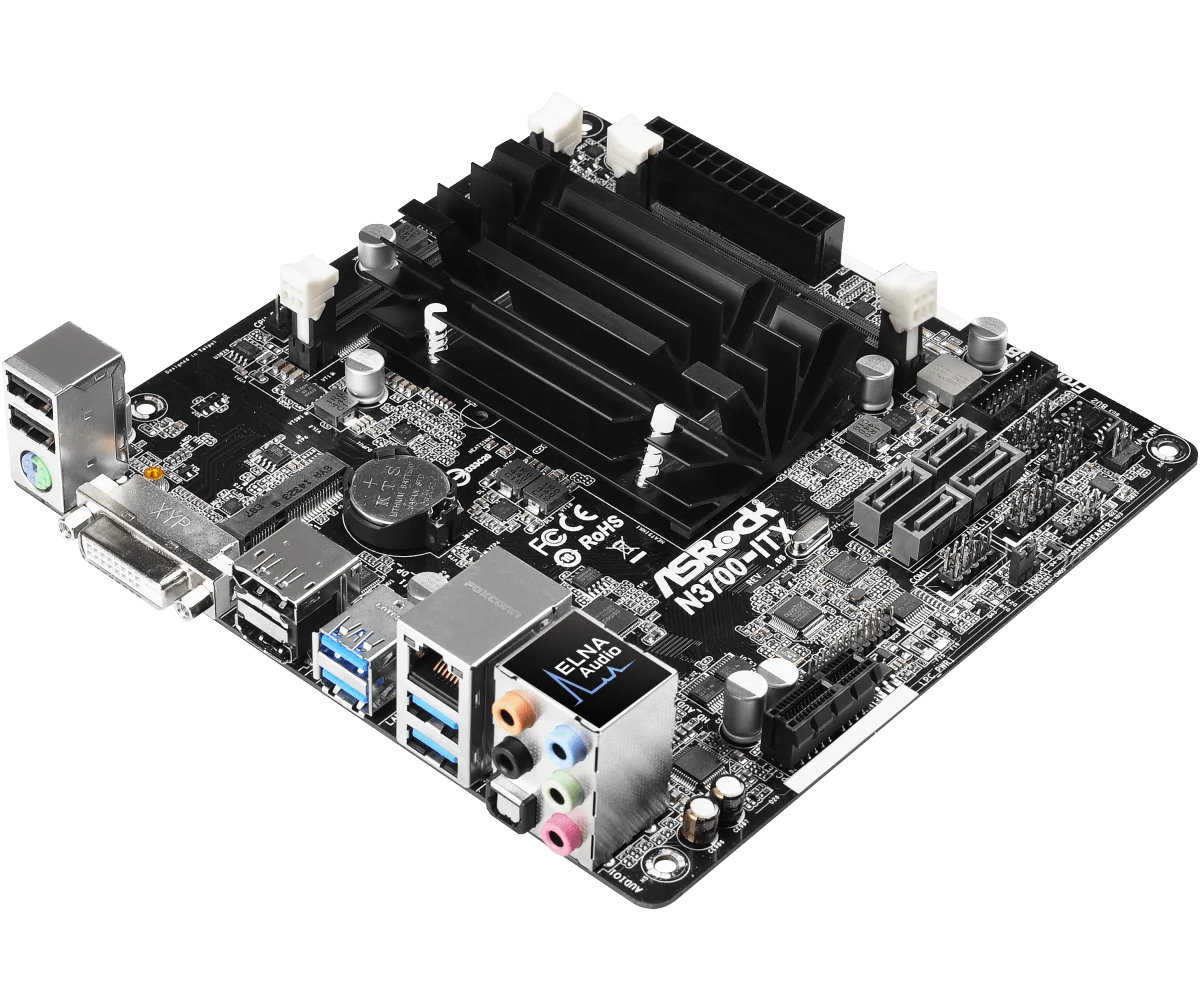 Imagem -03 - Placa-mãe N3700 Asrock N3700-itx Mini-itx Placa-mãe Ddr3 Ddr3l 1600 16gb Intel Processador Quad-core N3700 Hdmi Dvi-d