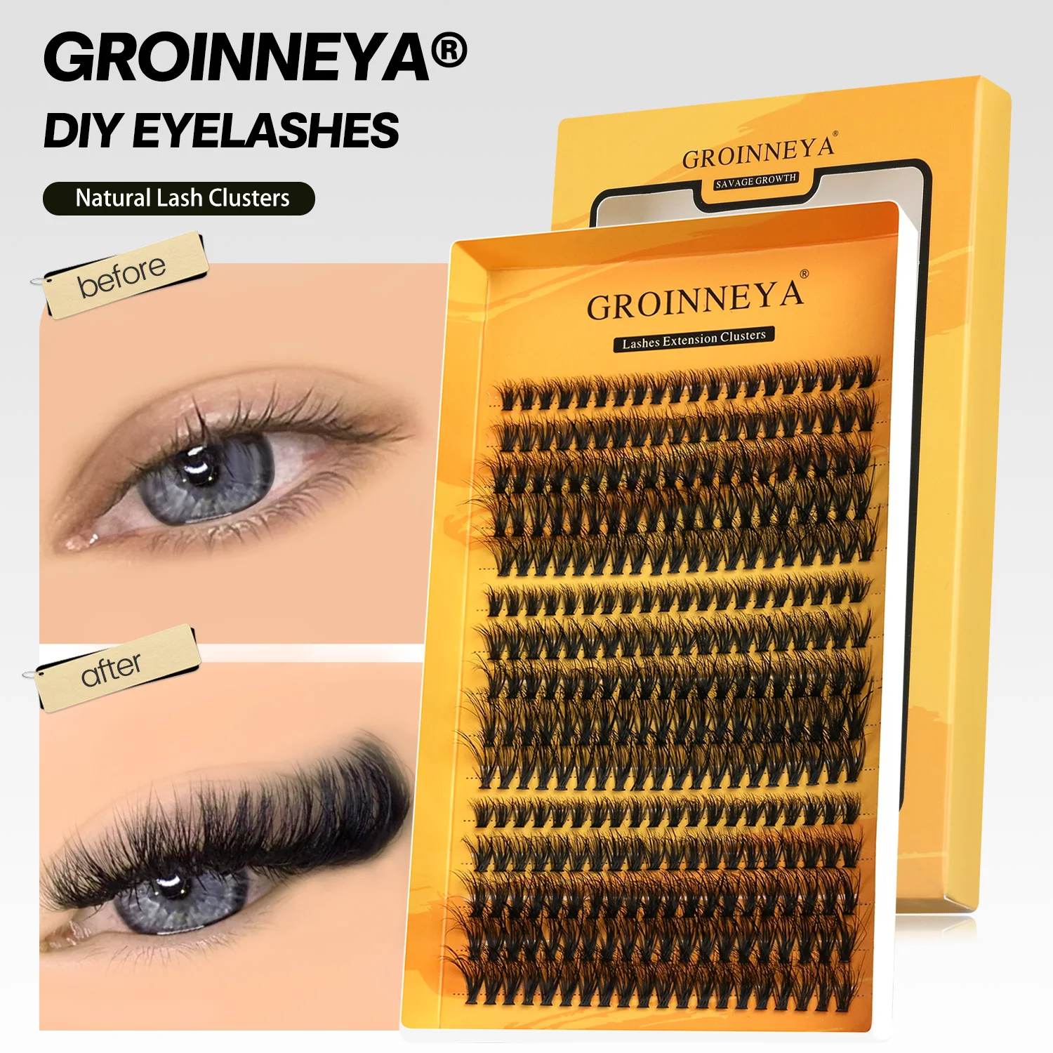 DIY Eyelash Extension C Curl Long Individual Lashes, Mixed Tray