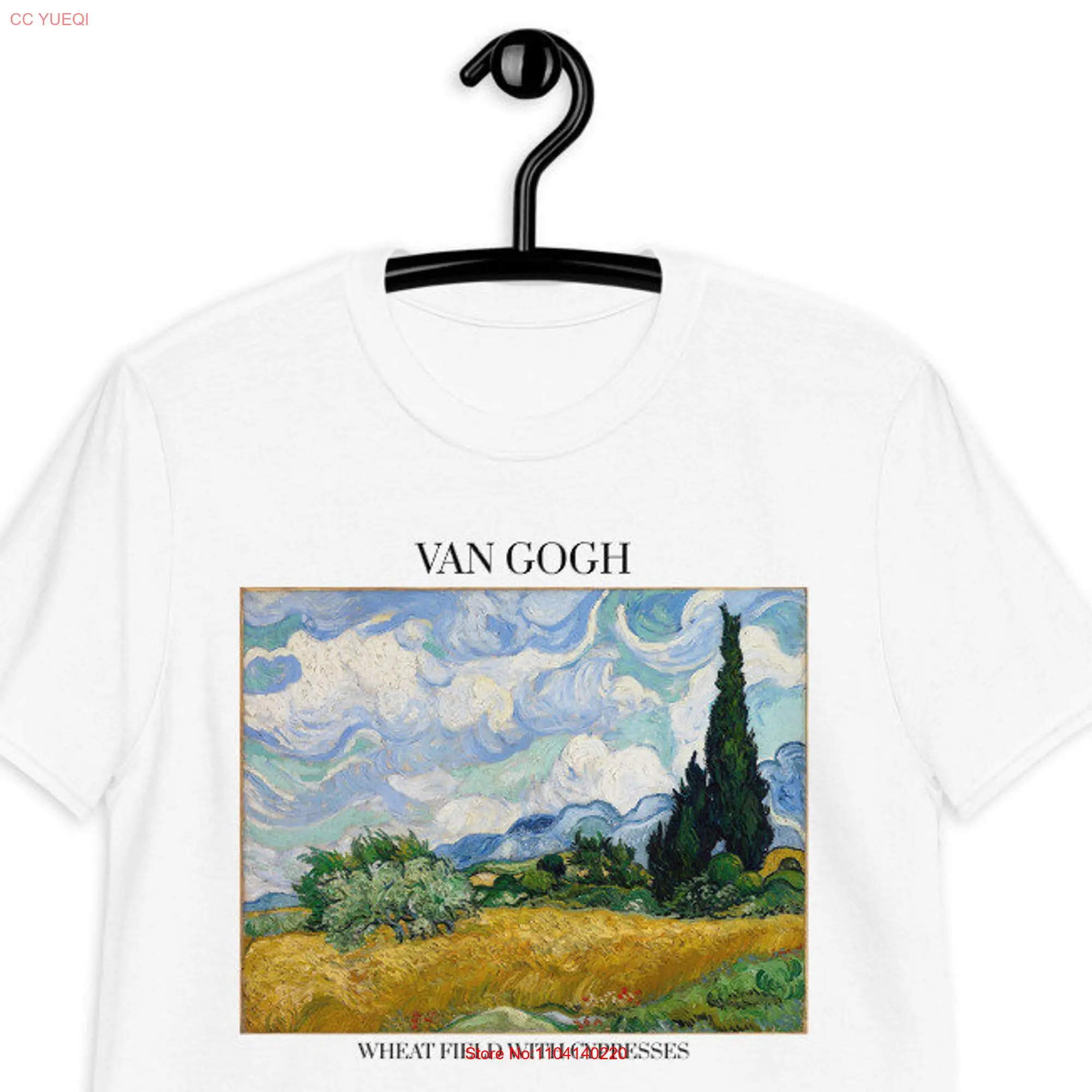 Van Gogh T Shirt Wheat Field with Cypresses Art Vincent Aesthetic Clothing Hoe Indie long or short sleeves