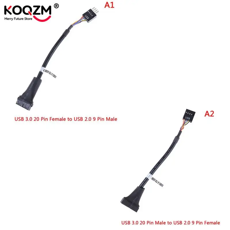 USB 3.0 20 Pin Motherboard Header To Usb 2.0 9 Pin Adapter Converter Cable Male Female For Computer PC Adapter Cord