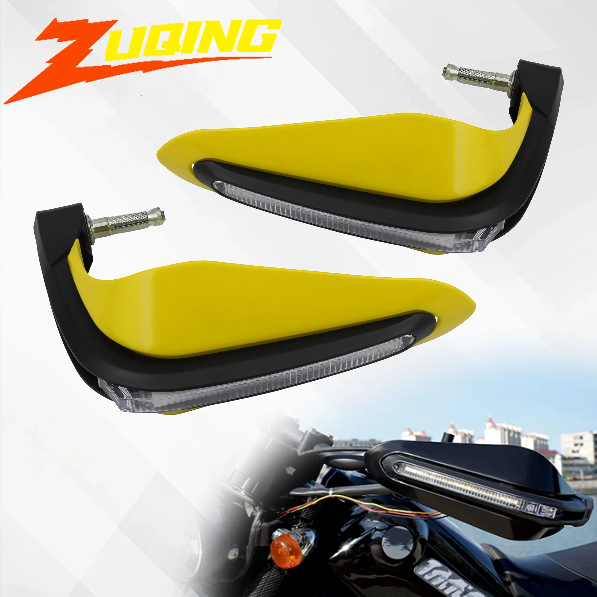 

Универсальная защита для рук мотоцикла, ветрозащитная защита для рук с белой или желтой светодиодной подсветкой для Yamaha Honda Kawasaki Suzuki