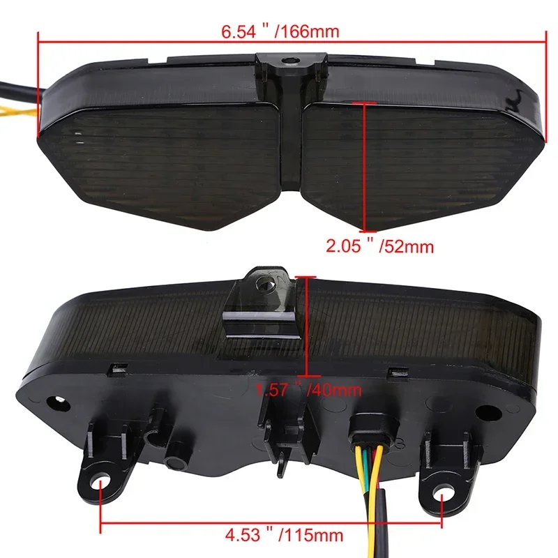 POSSBAY Motorcycle Turn Signal Taillight Scooter LED Tail Light fit for Yamaha YZF R6 2003 2004 2005 Motorbike Blinker Indicator