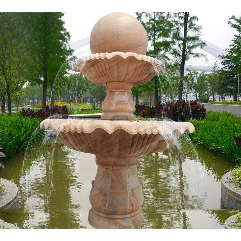Customized Water Fountain For Outdoor Garden Park Decor Granite Sphere Floating Rotating Design