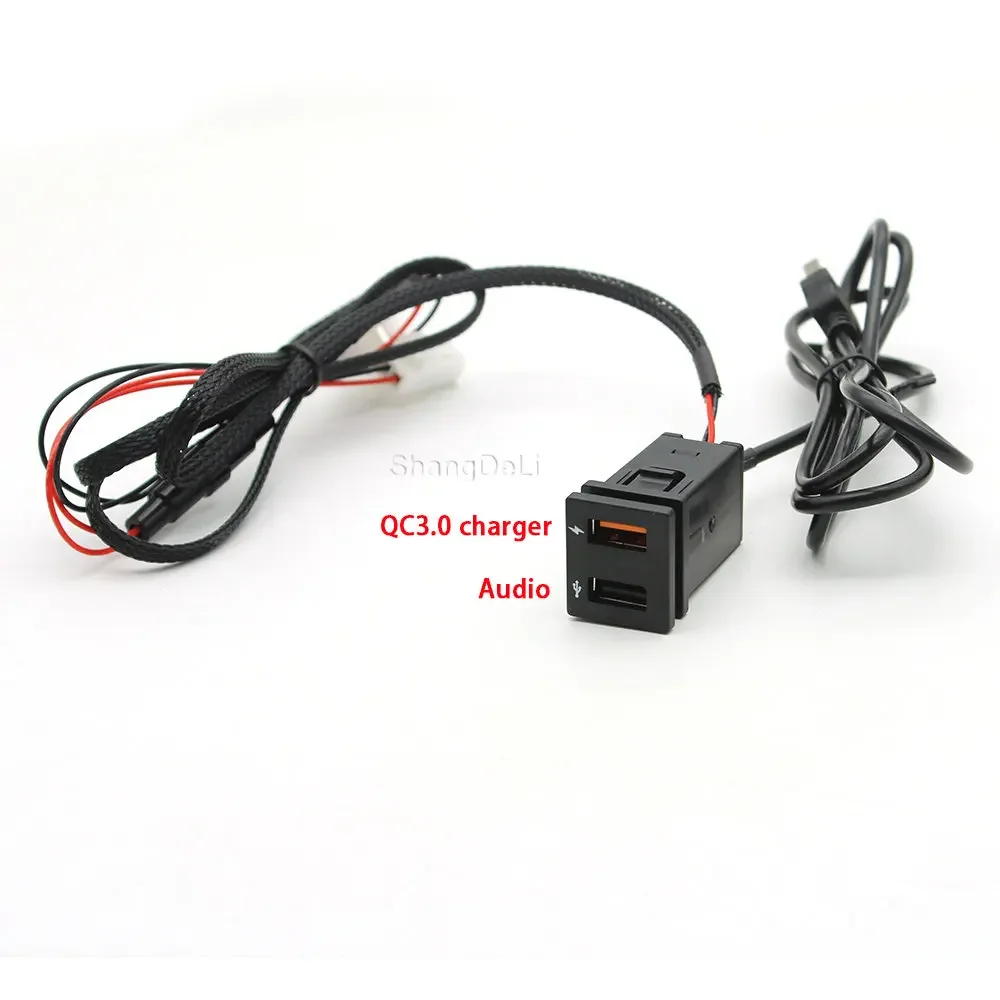 Car USB Charger PD Quick Charge QC3.0 Auto Phone Charging Adapter Button For TOYOTA RAV4 Wildlander Corolla Accessories