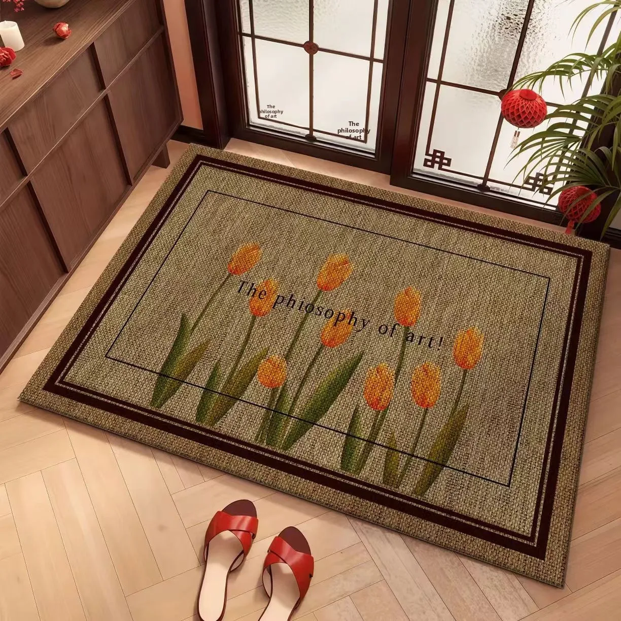 

Американский коврик для ванной из льна ручной работы, противоскользящий, впитывающий, быстросохнущий, из полиэфирного волокна