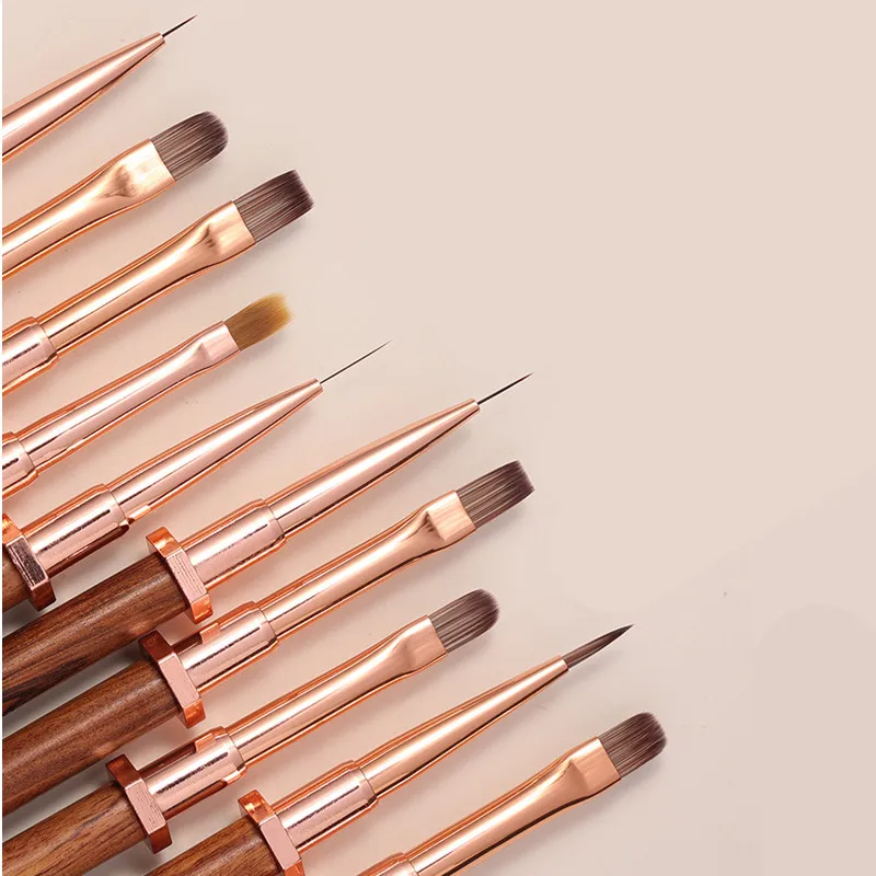 1/6PCS Pen Body With Holder Nail Brush Gel Paint Nail Art Gel Tip Extension Construction Accessory Nail Art Brush