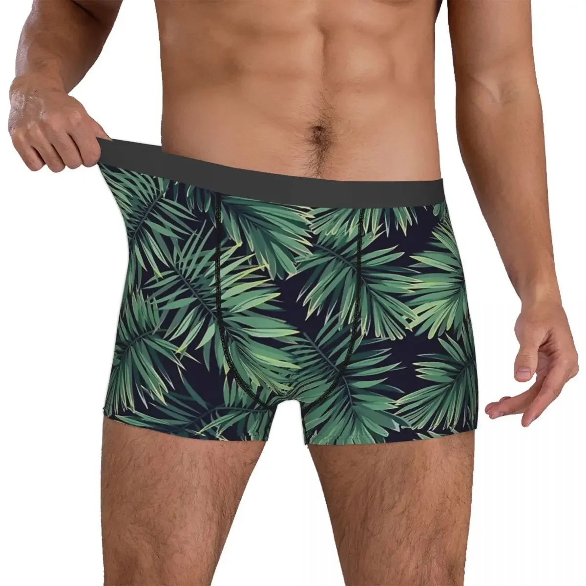 Green Palm Leaves Man's Boxer Briefs Underpants Camo Camouflage Highly Breathable High Quality Sexy Shorts Gift Idea