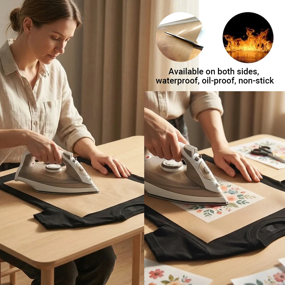 Heat Press Teflon Sheet - 3 Paket Lembaran PTFE Teflon untuk
