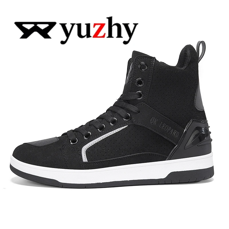 

Lexsan Motorcycle Boots Men Leather Motos Breathable Anti Slip Wear-resistant Riders Boots Motorbike Racing Ankle Length Shoes