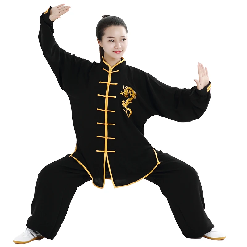 Kun Master Tai Chi Uniform Kung Fu Clothing Martial Arts Clothes Wu Shu Practicing Costume Unisex Hanging Down Wrinkle-free