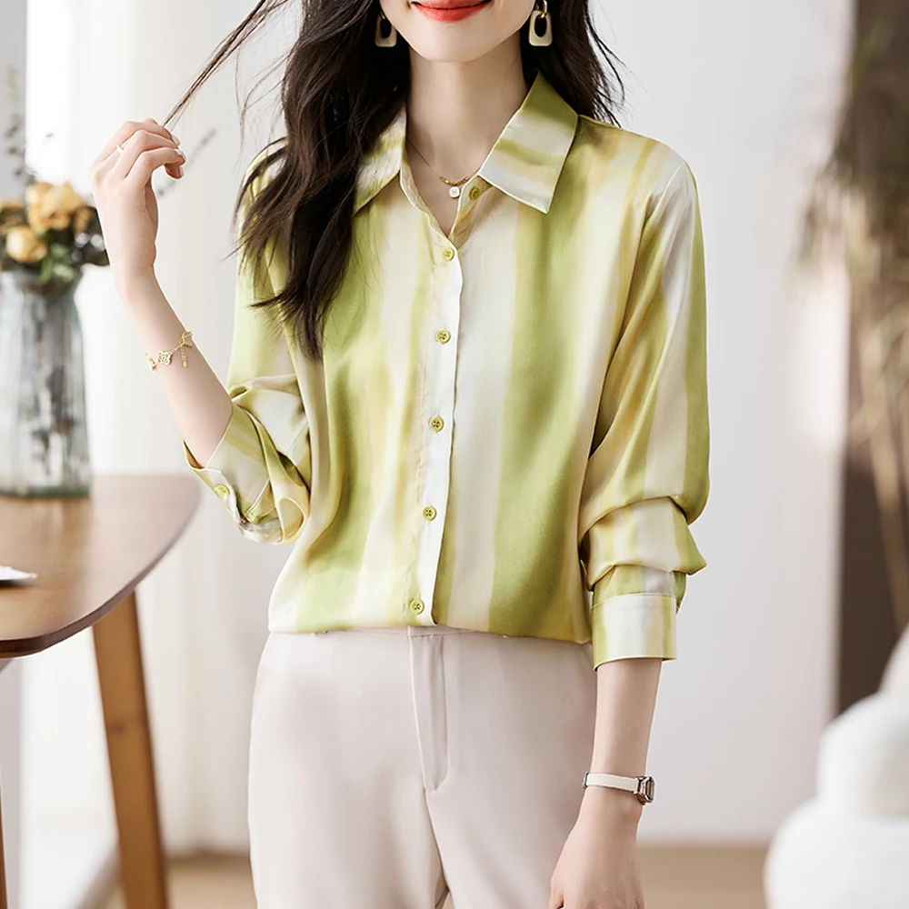 

Women Shirts Blouses Vintage Streetwear Loose Print Shirt Female Tops OL Basic Shirt Blouses 2025 Fashion Elegant Woman Clothing