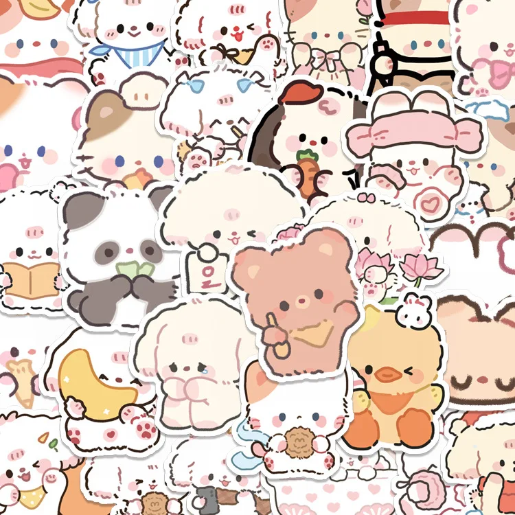 100 pçs bonito brincalhão urso animais adesivos scrapbooking vara etiqueta diário papelaria álbum adesivo decalques diy crianças brinquedos