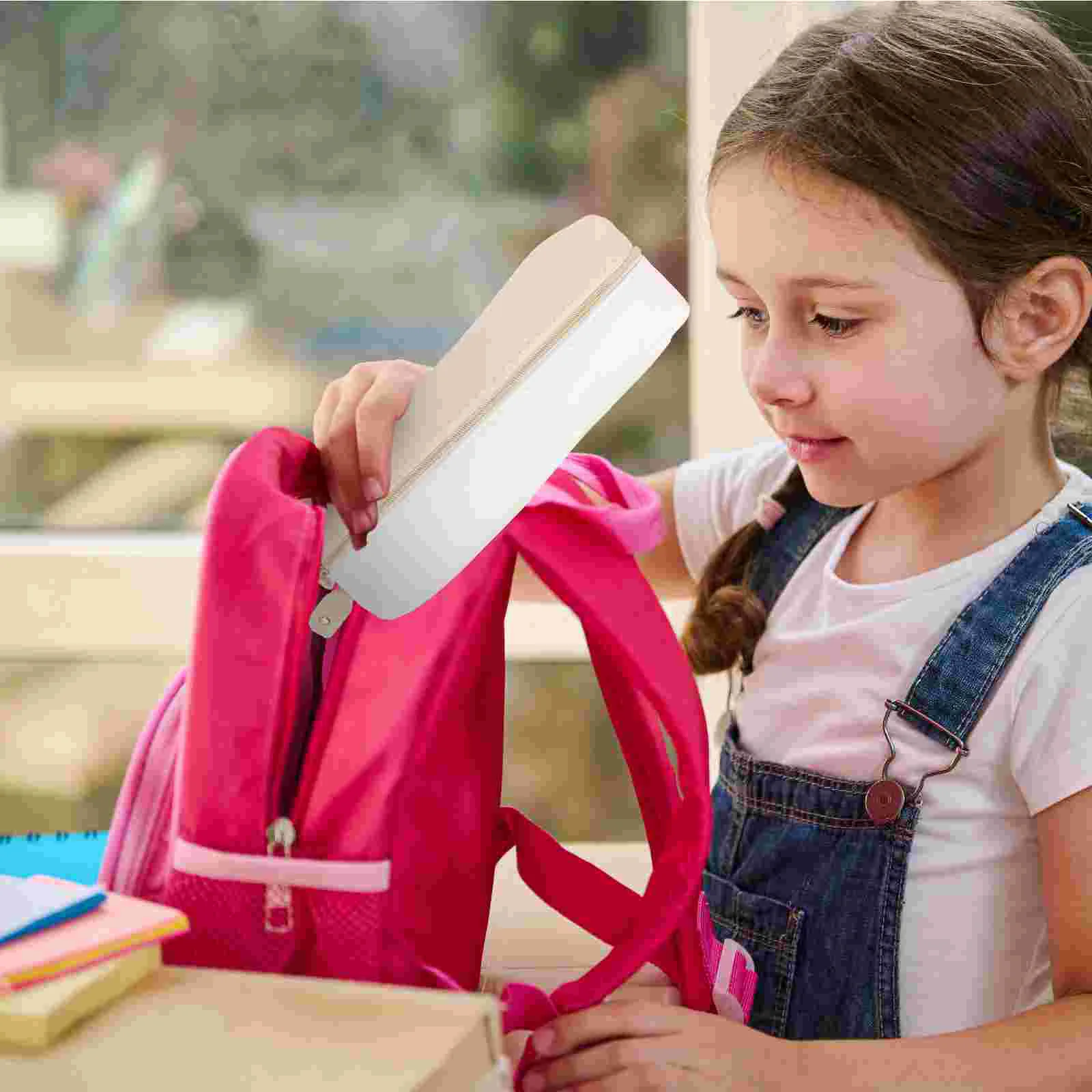 2 Pcs Creative and Simple Double Zipper Pencil Case Pouch for Unisex Students Bag Big Cute Office Multipurpose Small