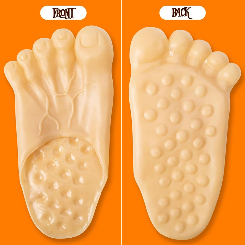 زوج واحد من شباشب الهالوين الممتعة حافي القدمين - أغطية أحذية قدم كبيرة واقعية - لإكسسوارات لعب الأدوار العائلية