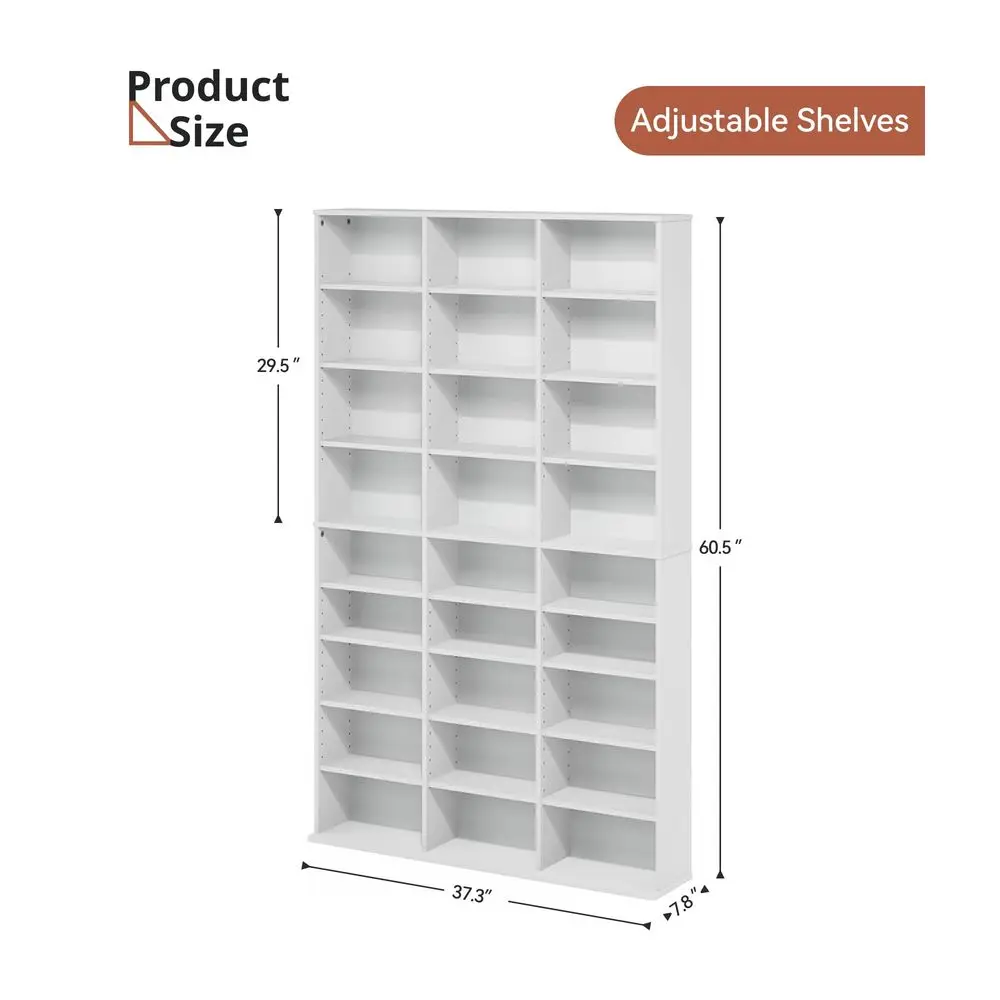 

Стеллаж для хранения с регулируемыми полками, 9-уровневая современная медиатумба для компакт-дисков, DVD-дисков, видеоигр, органайзер-шкаф для DVD-дисков для гостиной