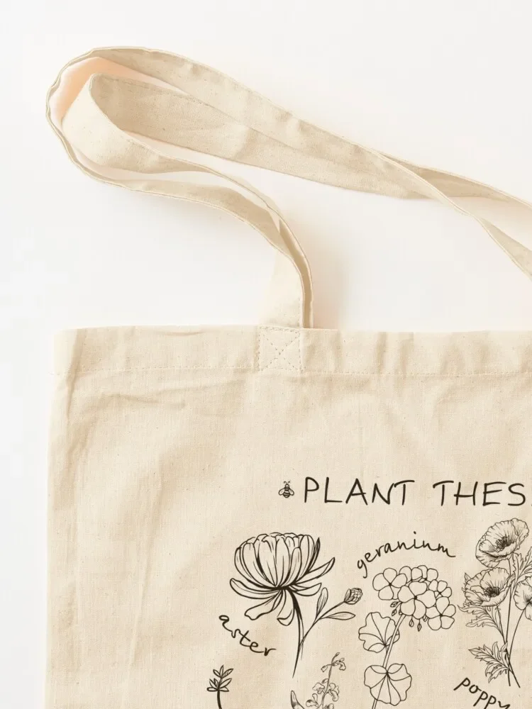 Plant These Save The Bees Tote Bag tote bag university foldable reusable bag personalized tote handbag