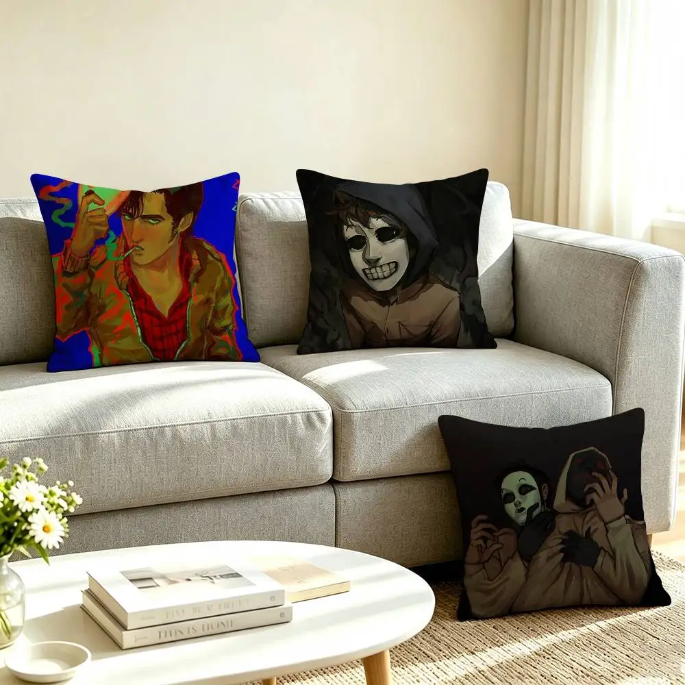 T-The Operator Marble Hornets  Pillow Case Square Double-Sided Sofa Cushion Cover Bedroom Bedside Pillow