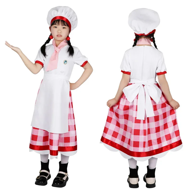 Swordsman Peach Cosplay Kids Girls Cute Cowboy Role Play Anime Game Showtime Costume Child Roleplay Fancy Dress Up Party Clothes
