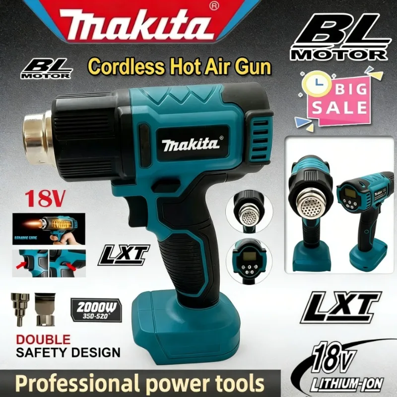 

Makita 550°C Temperature Control Heat Gun Cordless Handheld Hot Air Gun And LED Display Soldering Thermal Blower Power Tool