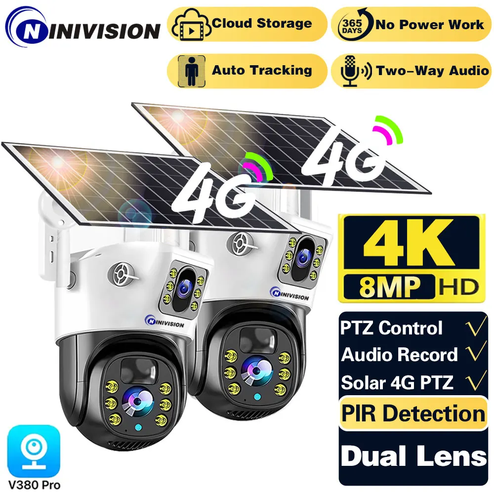 camera ip de vigilancia cctv ao ar livre lente dupla bateria ptz camera solar 4k tela dupla rastreamento automatico pir 8mp v380 pro 01