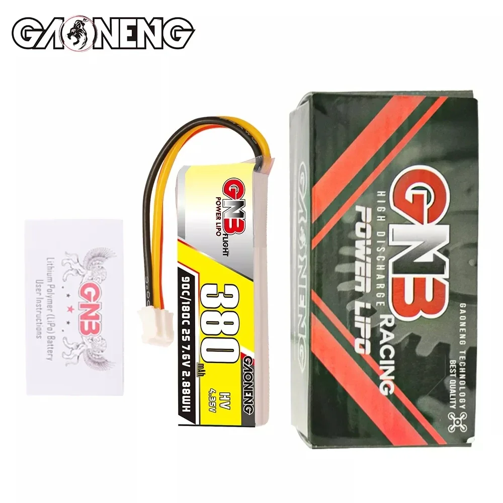 3 sztuki GAONENG GNB 2S 7.6V 380mAh bateria LiPo 180C HV z XT30U-F / PH2.0 3-pinowe złącze wtykowe do dron FPV Emax NanoHawk