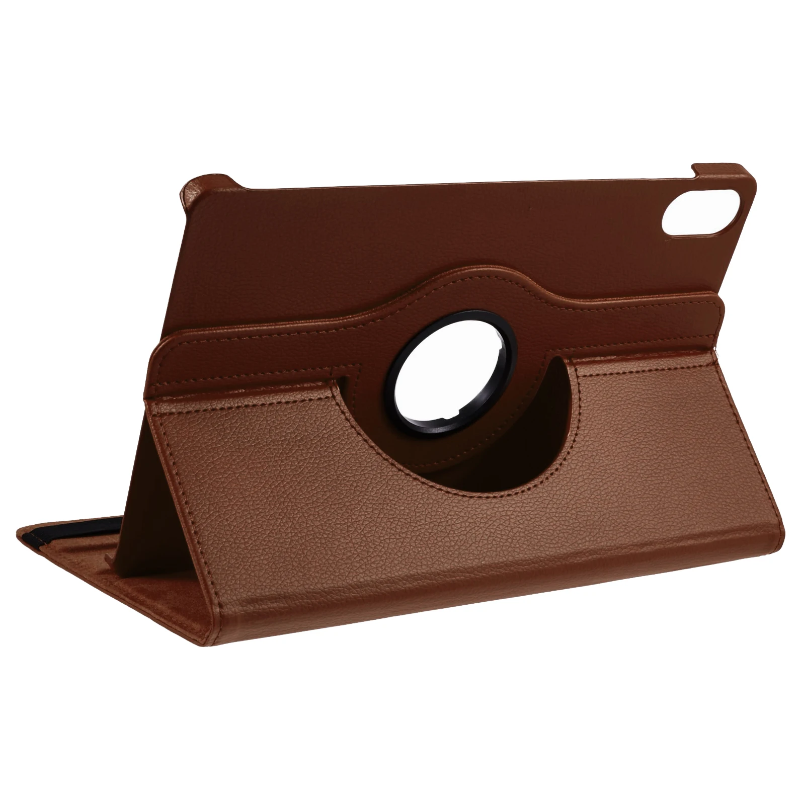 For Samsung Galaxy Tab S11 Case Rotating Stand PU Leather + PC Tablet Cover with Elastic Band - Brown