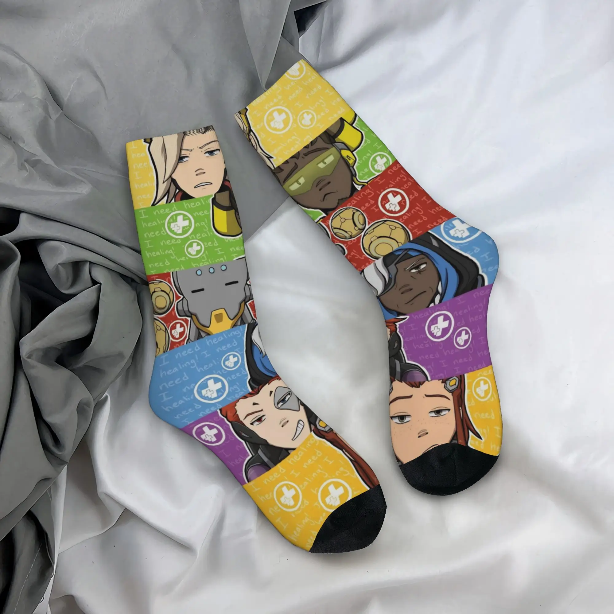 Overwatches game Design Dress Socks Merch for Women Men Flexible Crew Socks