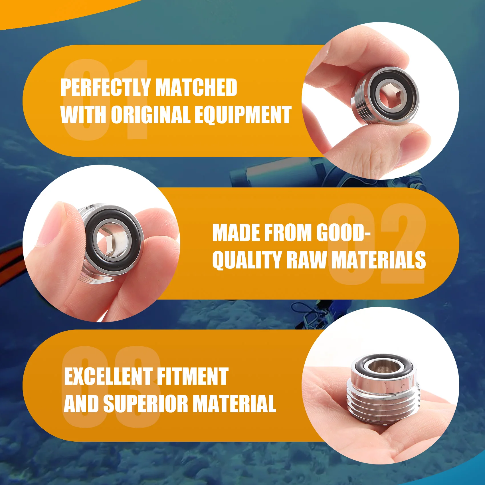 FLLF Din to Yoke Insert Tank Valve Adaptor Converter Scuba Diving Viton O-Rings a Clamp Convertor Tech Kit