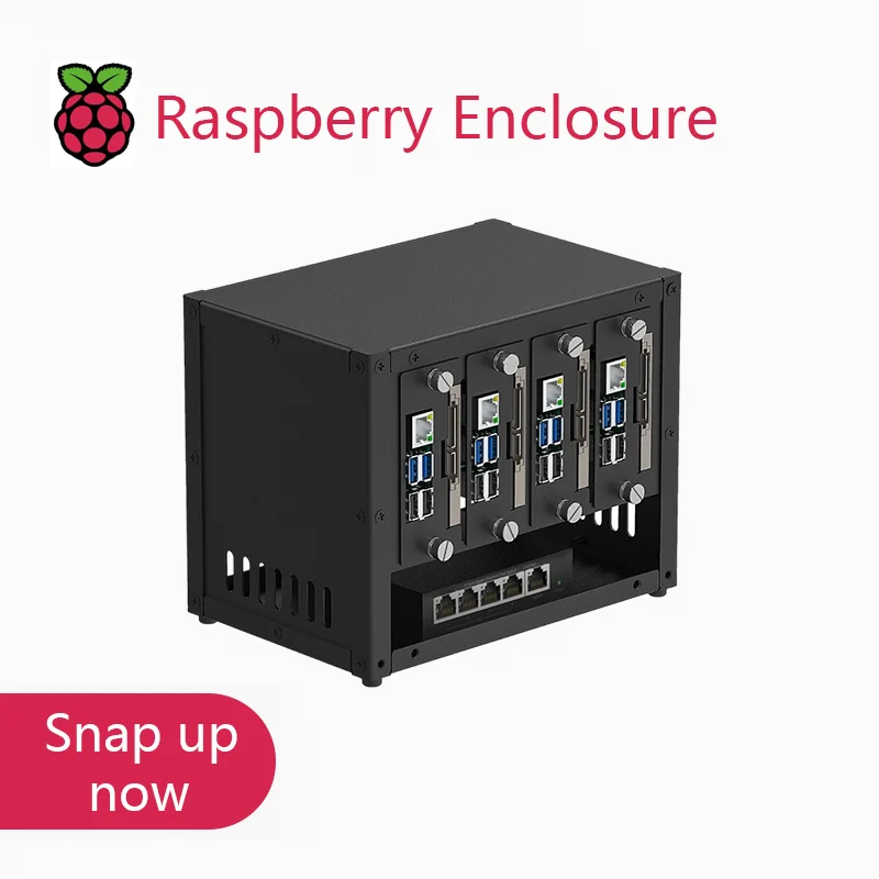 

UCTRONICS Upgraded Complete Enclosure for Raspberry Pi Cluster, Compatible with Pi 4B, 3B+/3B, and Other B Model, House Up to 4