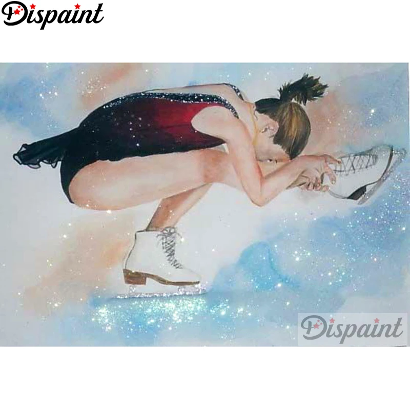 

Dispaint Full Square/Round Drill 5D DIY Diamond Painting "Skating beauty" 3D Embroidery Cross Stitch Home Decor Gift A18402