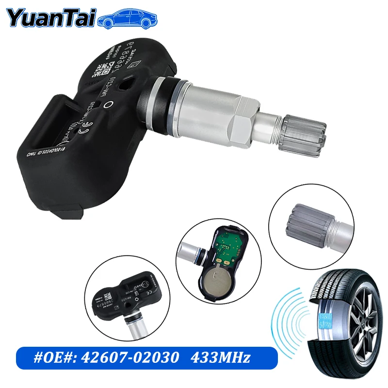

Tire Pressure Sensor 42607-02030 For Toyota Corolla RAV4 Yaris Camry Auris Alphard Highlander 433MHz TPMS 42607-02031 PMV-C210