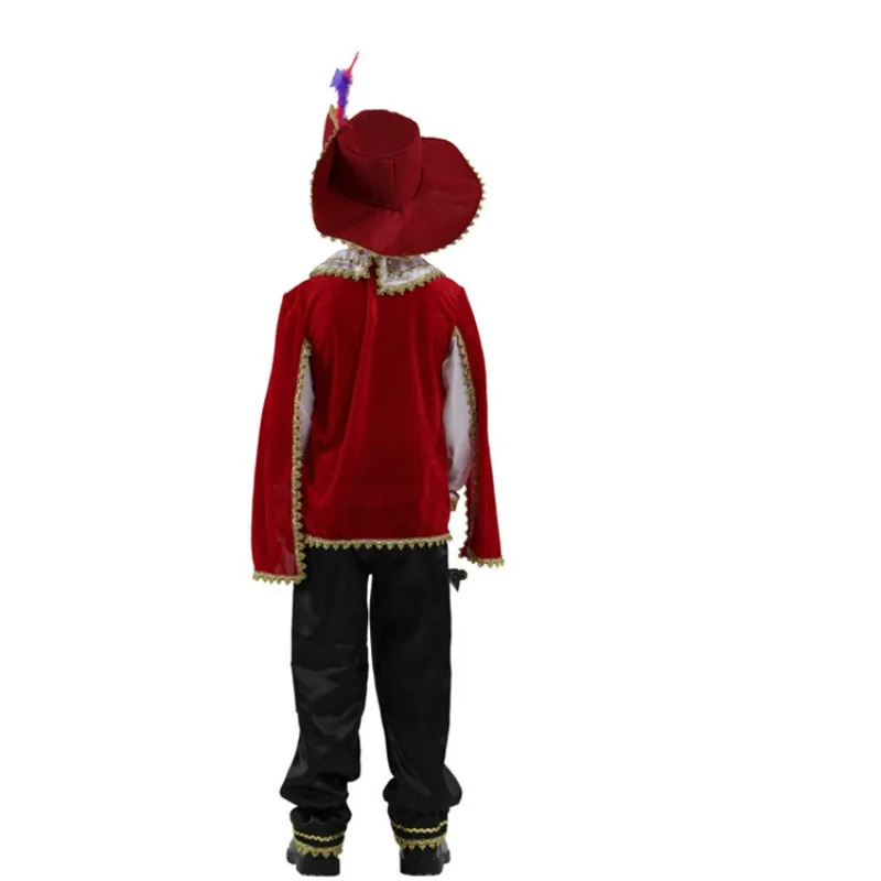 Kids Kind Rode Middeleeuwse Ridder Musketier Kostuum Griekse Romeinse Krijger Cosplay voor Jongens Halloween Carnaval Mardi Gras Fancy Dress