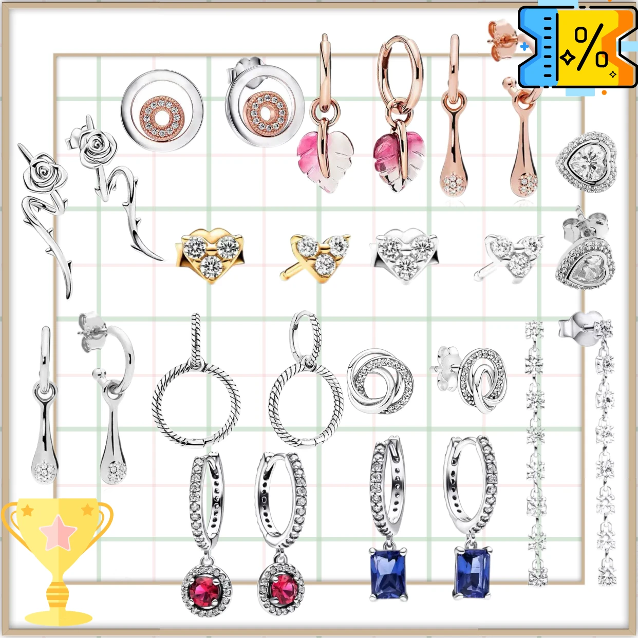 Zirkon-Ohrringe in Herzform, Blatt-Rosen-Ohrringe, S925-Sterlingsilber, Schmuck für Frauen, geeignet als Valentinstagsgeschenk für Mädchen