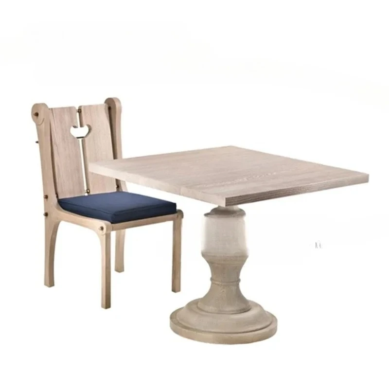 

ss1001 Medieval wabi-sabi wind solid wood, French retro cafe backrest leisure chair simple home desk chair